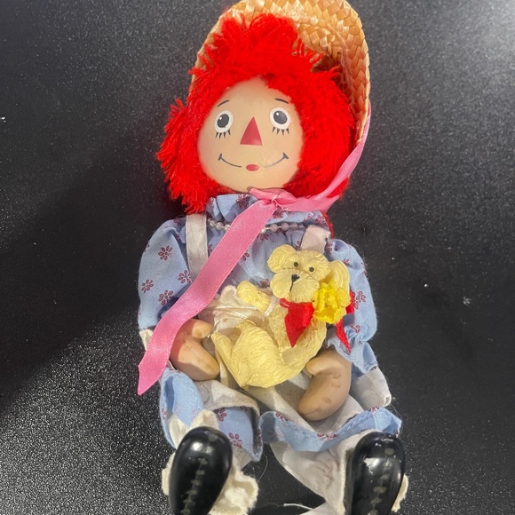 Brass Key 25th Anniversary Puppy Love Raggedy Ann Keepsake Doll 7" H x 3" W - Picture 1 of 5